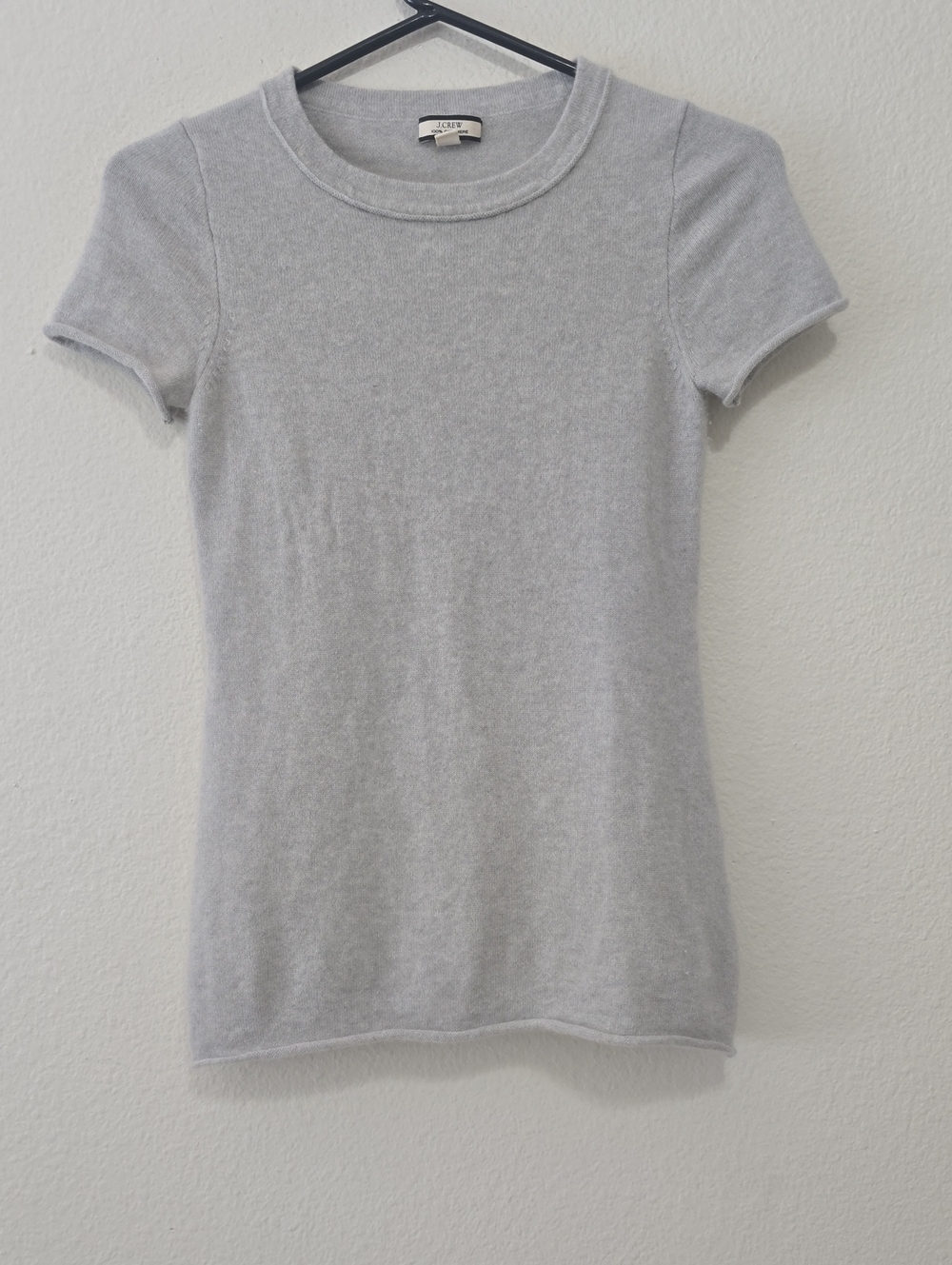 J. Crew Light Heather Gray Cashmere Short-Sleeve Crew Tee XS